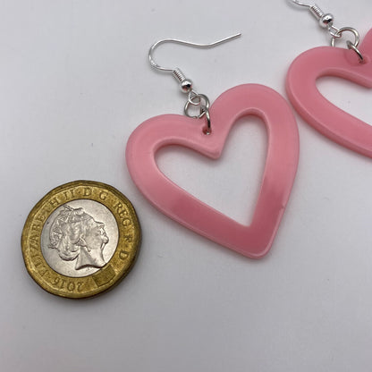 Light Pink Heart Earrings