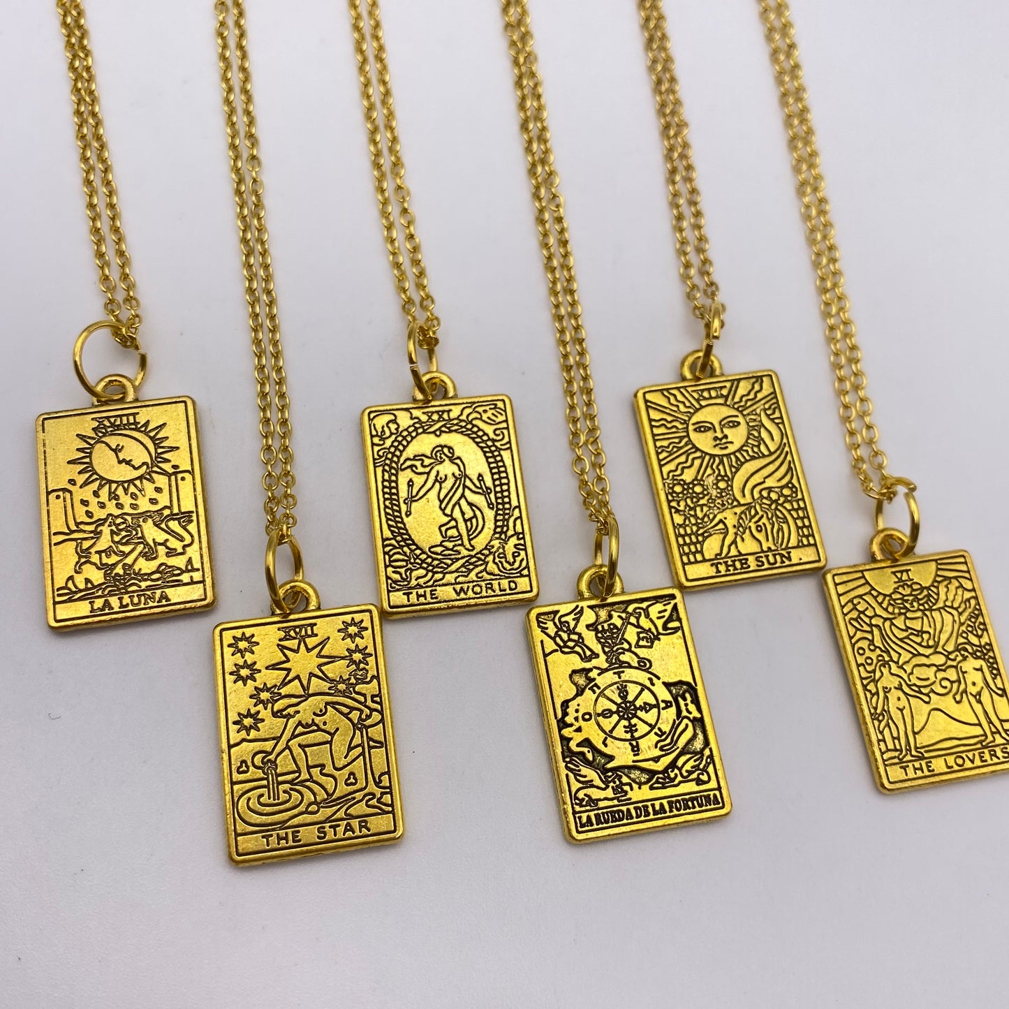 Gold Image Tarot Card Necklaces