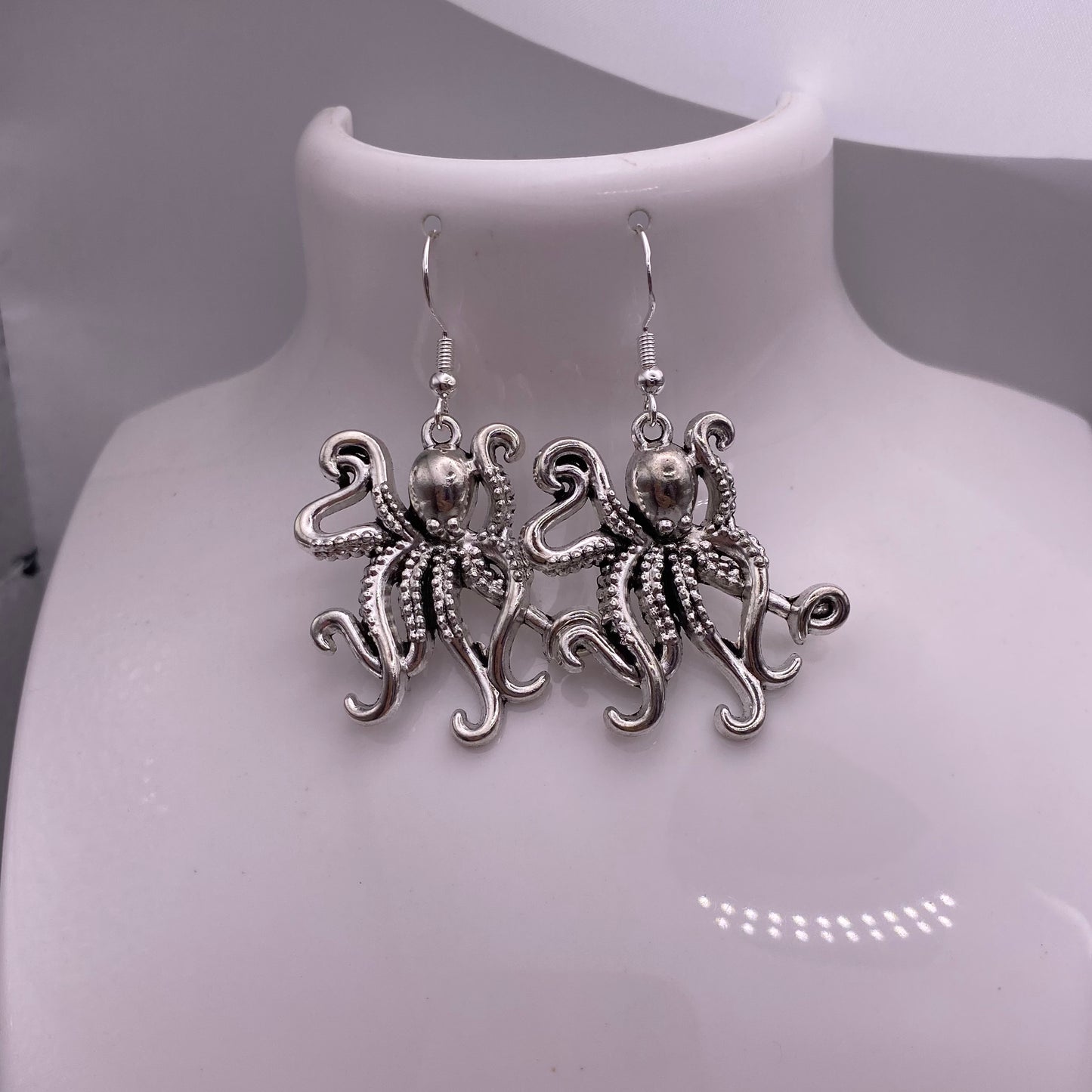 Silver Octopus Earrings