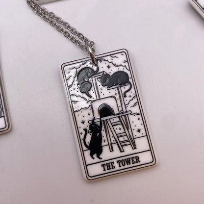 Cat Tarot Card Necklaces