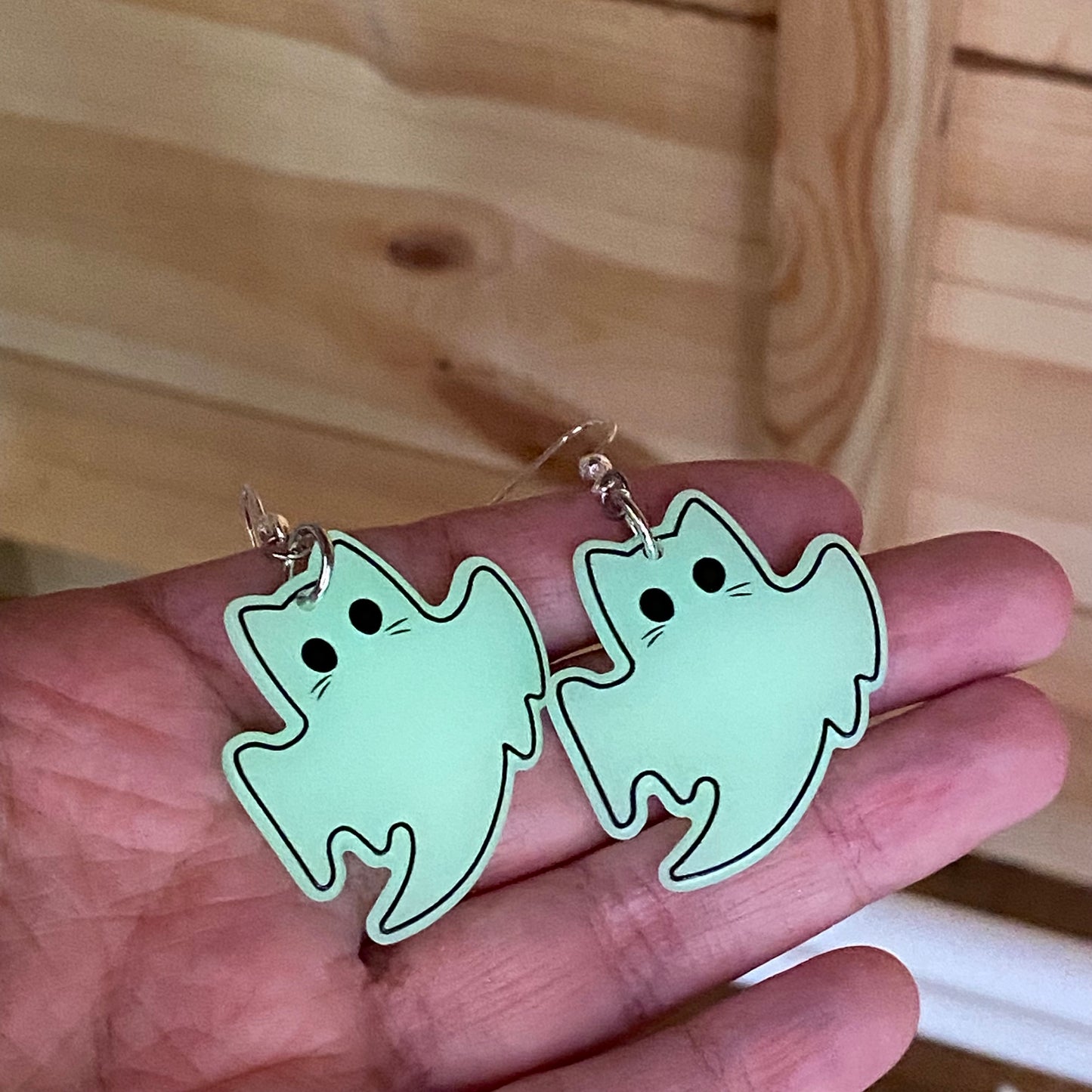 Cat Ghost Costume Earrings