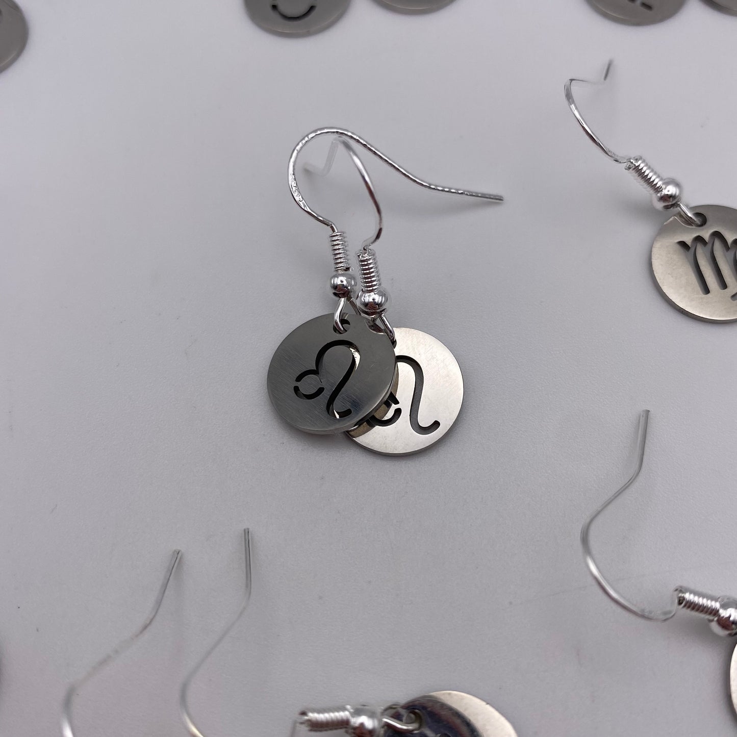 Silver Solid Star Sign Earrings