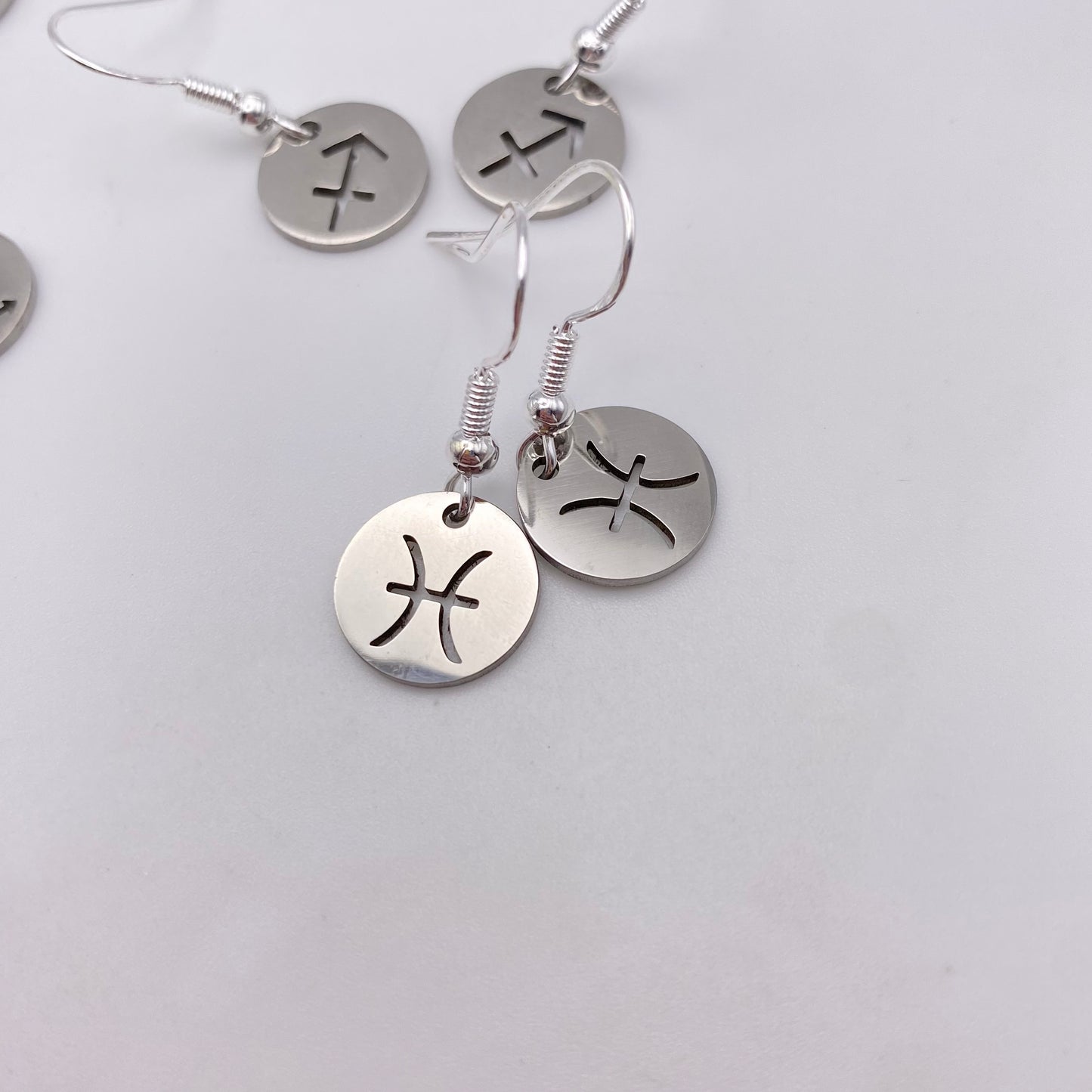 Silver Solid Star Sign Earrings