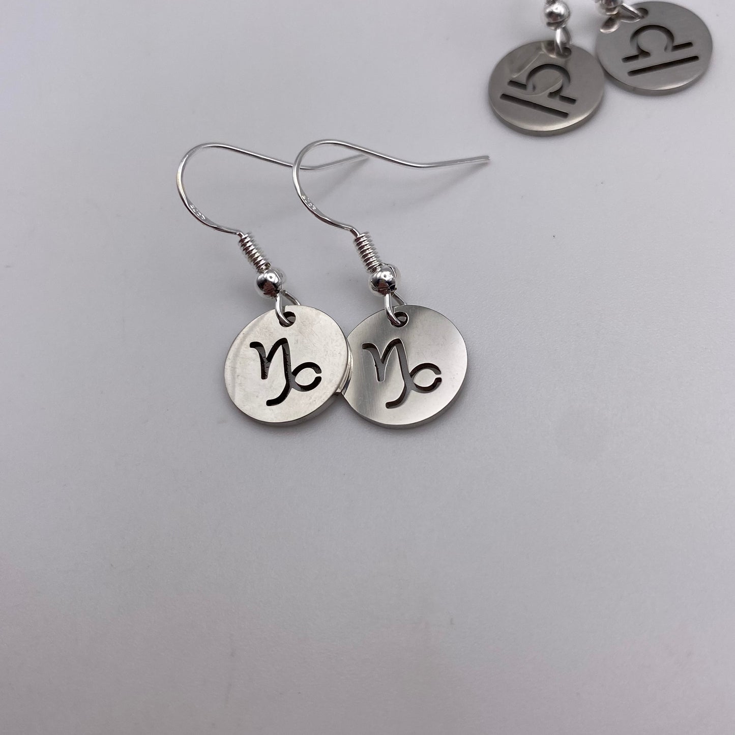 Silver Solid Star Sign Earrings