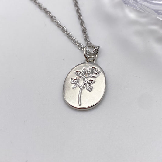 Stamped Flower Imprint Necklace