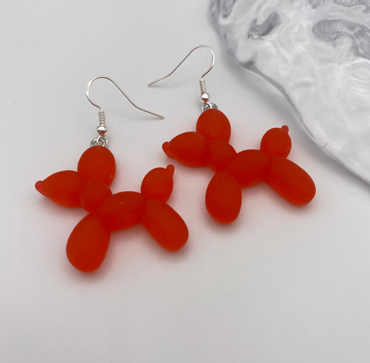 Colourful Balloon Animal Dog Earrings