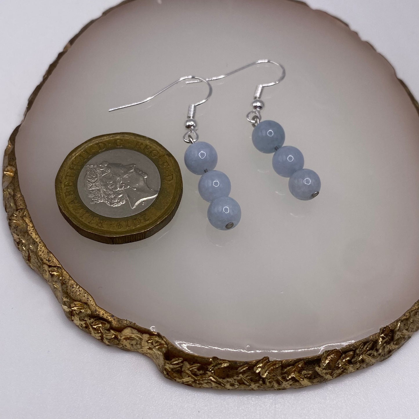 Round Angelite Crystal Earrings