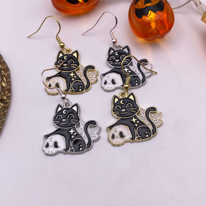 Skull Cat Earrings