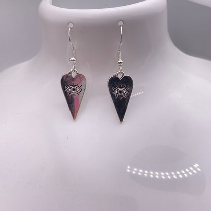 Heart Evil Eye Earrings