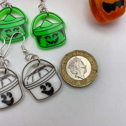 Trick or Treat Pumpkin Bucket Earrings