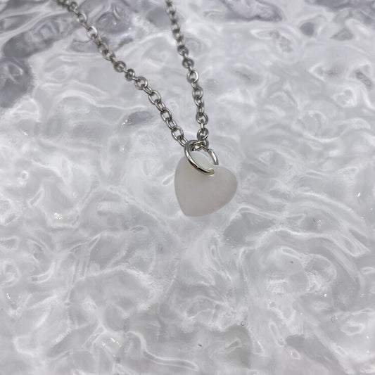 Small Mother of Pearl Shell Heart Necklace