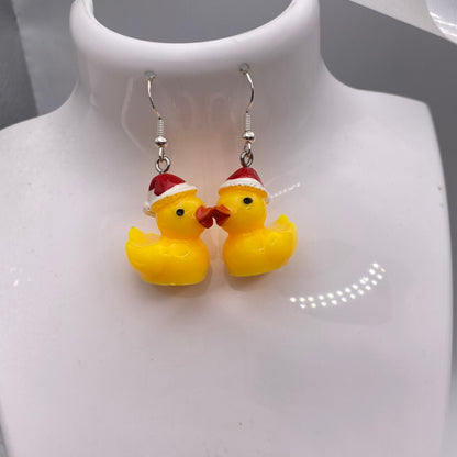 Santa Duck Earrings