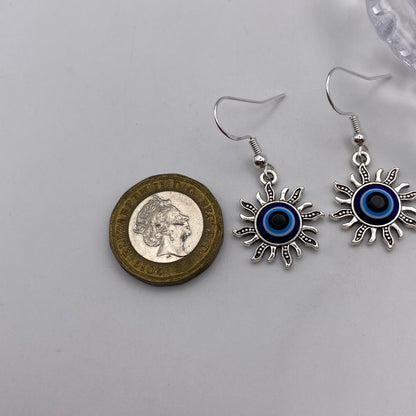 Sun Evil Eye Earrings