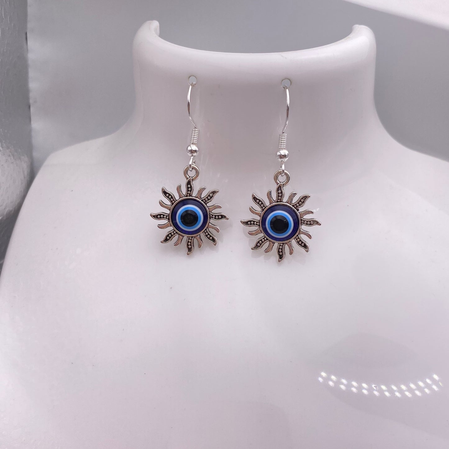 Sun Evil Eye Earrings