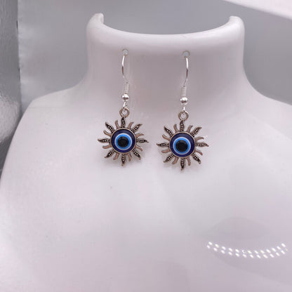 Sun Evil Eye Earrings