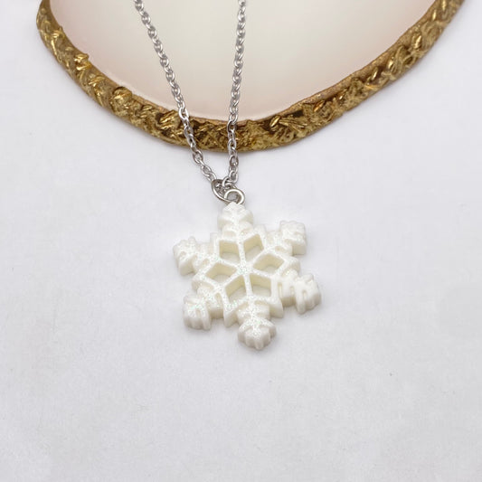 White Snowflake Necklace