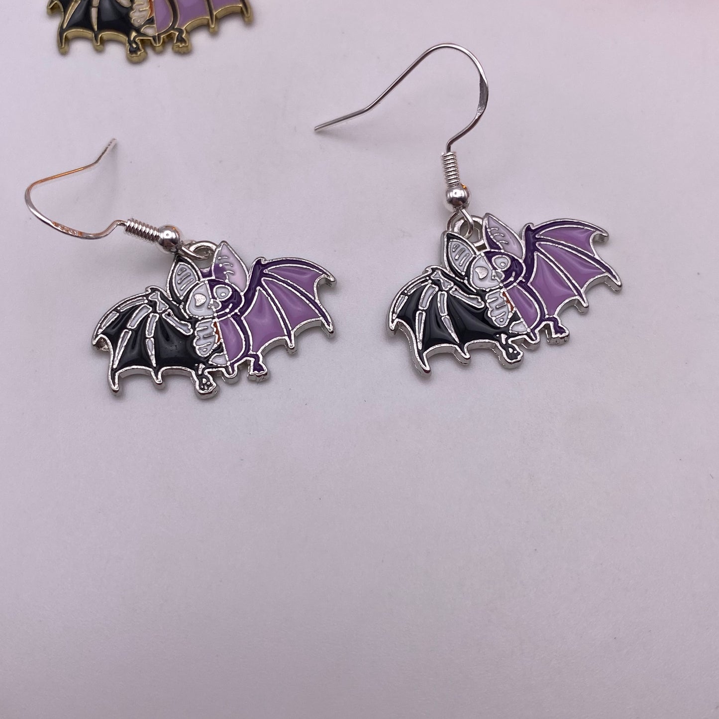 Skeleton Bat Earrings