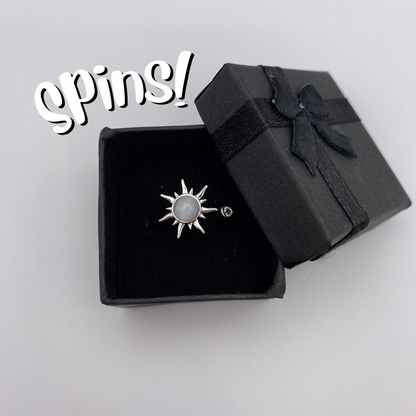 Anxiety Fidget Ring Silver Sun