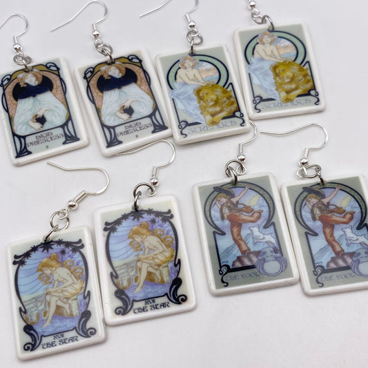 Blue Style Tarot Card Earrings