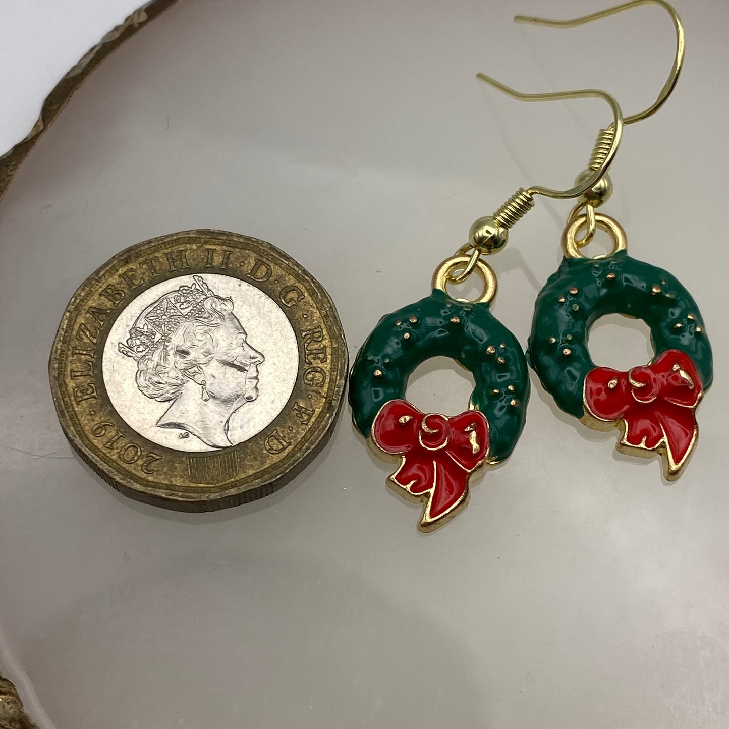 Colourful Gold Wreath Earrings