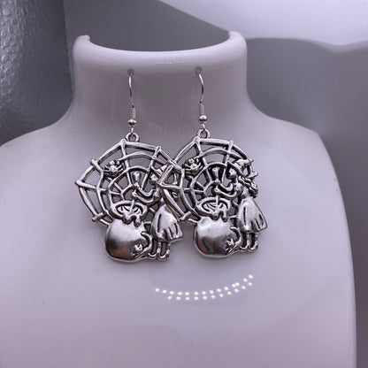 Spider Witch Cobweb Earrings