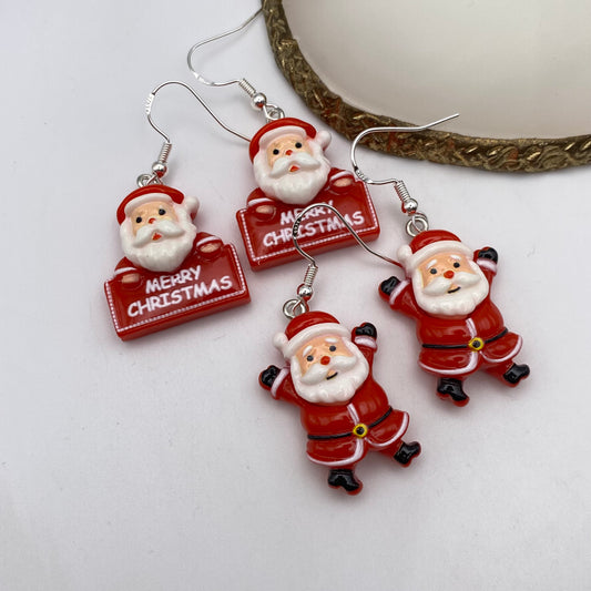 Red Santa Earrings