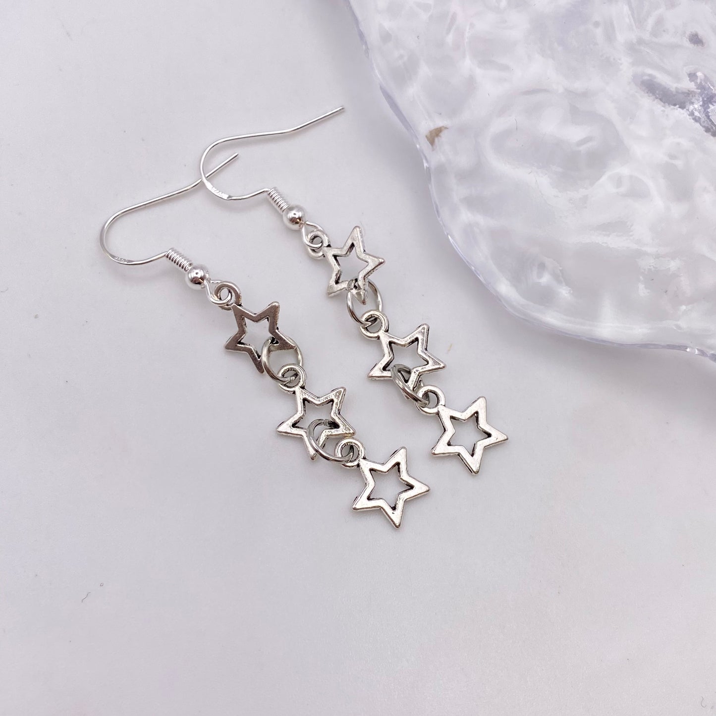 Triple Dangly Star Earrings