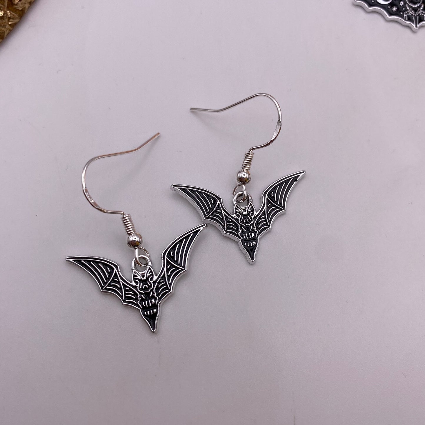 Black Bat Earrings