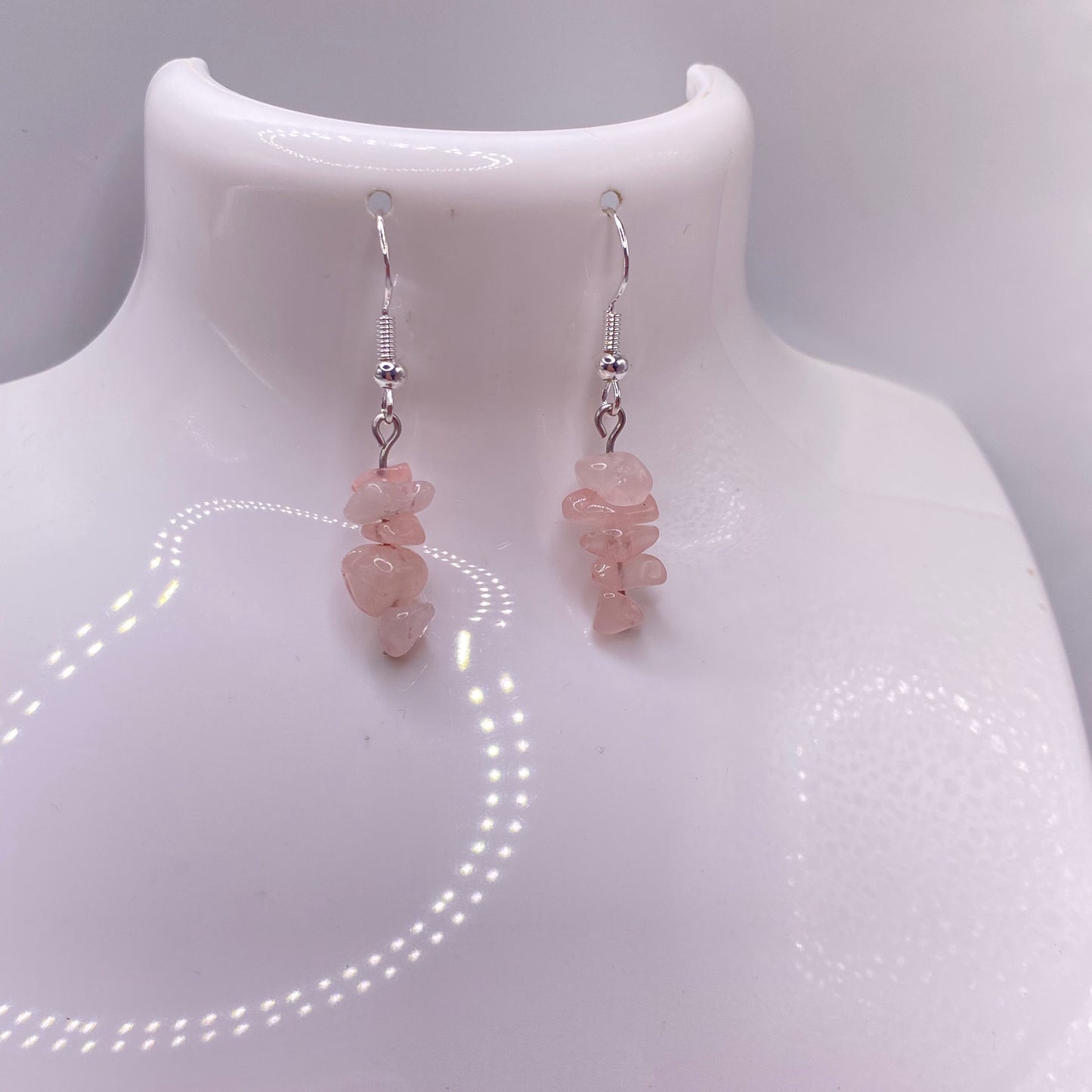 Rose Quartz Crystal Earrings