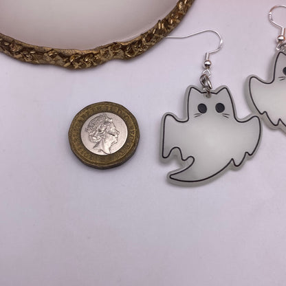 Cat Ghost Costume Earrings