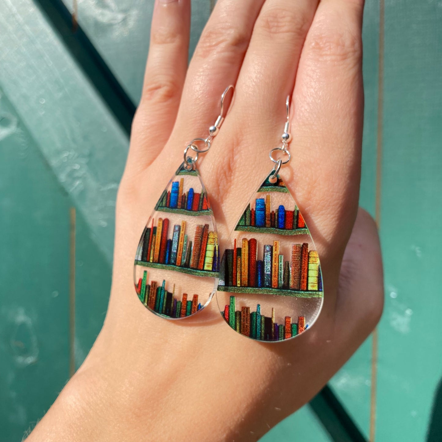 Book Library Pendant Earrings