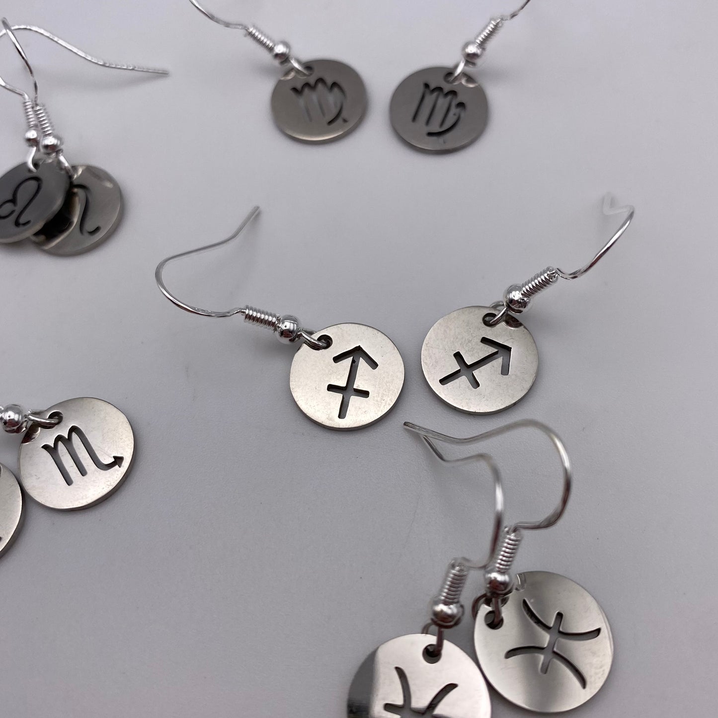 Silver Solid Star Sign Earrings