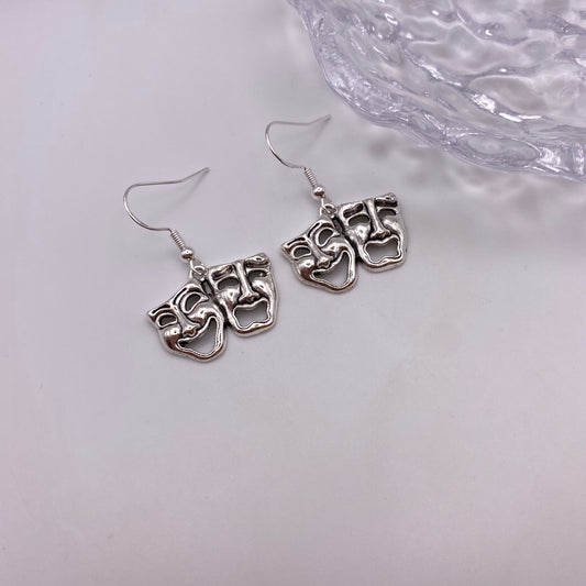 Comedy and Tragedy Theatre Mask Earrings