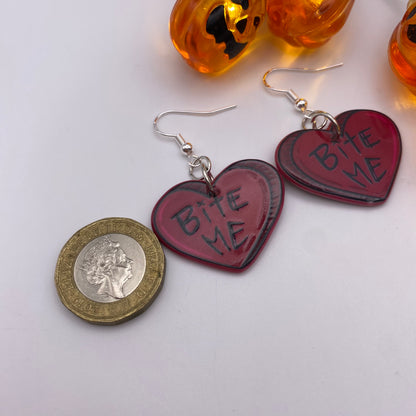 ‘Bite Me’ Heart Earrings