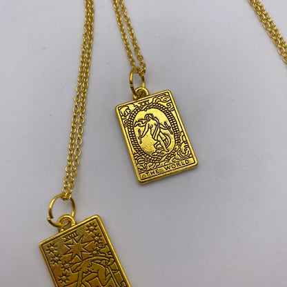 Gold Image Tarot Card Necklaces