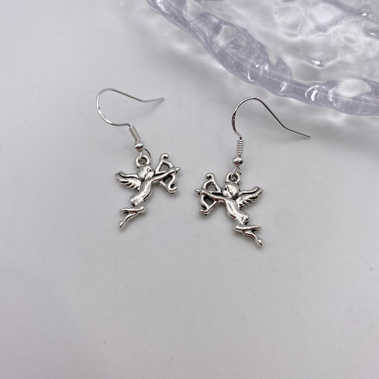 Small Silver Cherub Earrings