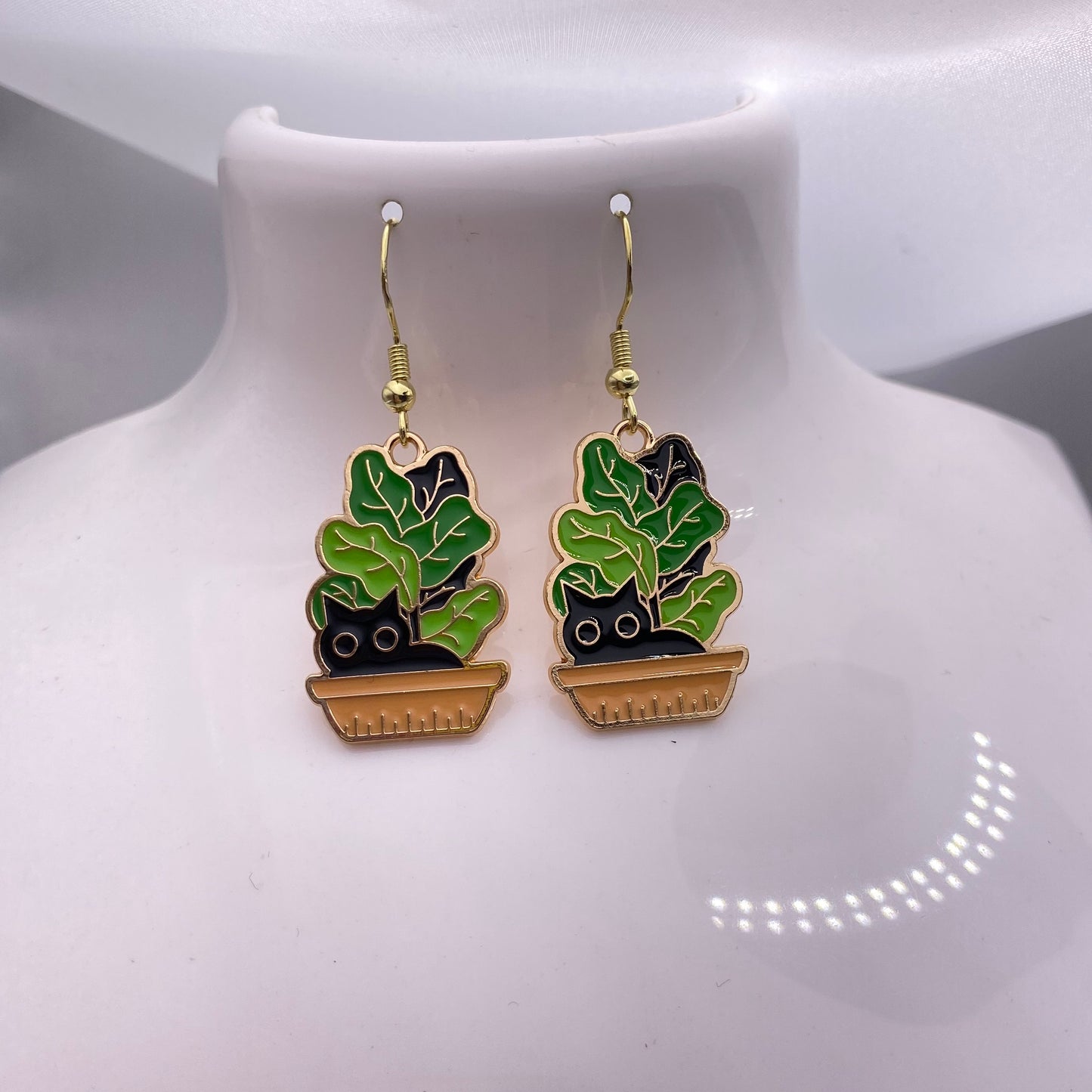 Lettuce Cat Earrings