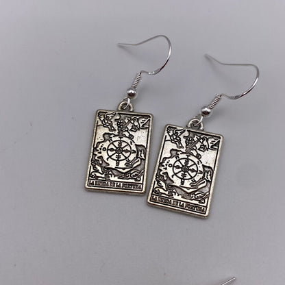 Silver Image Tarot Card Earrings