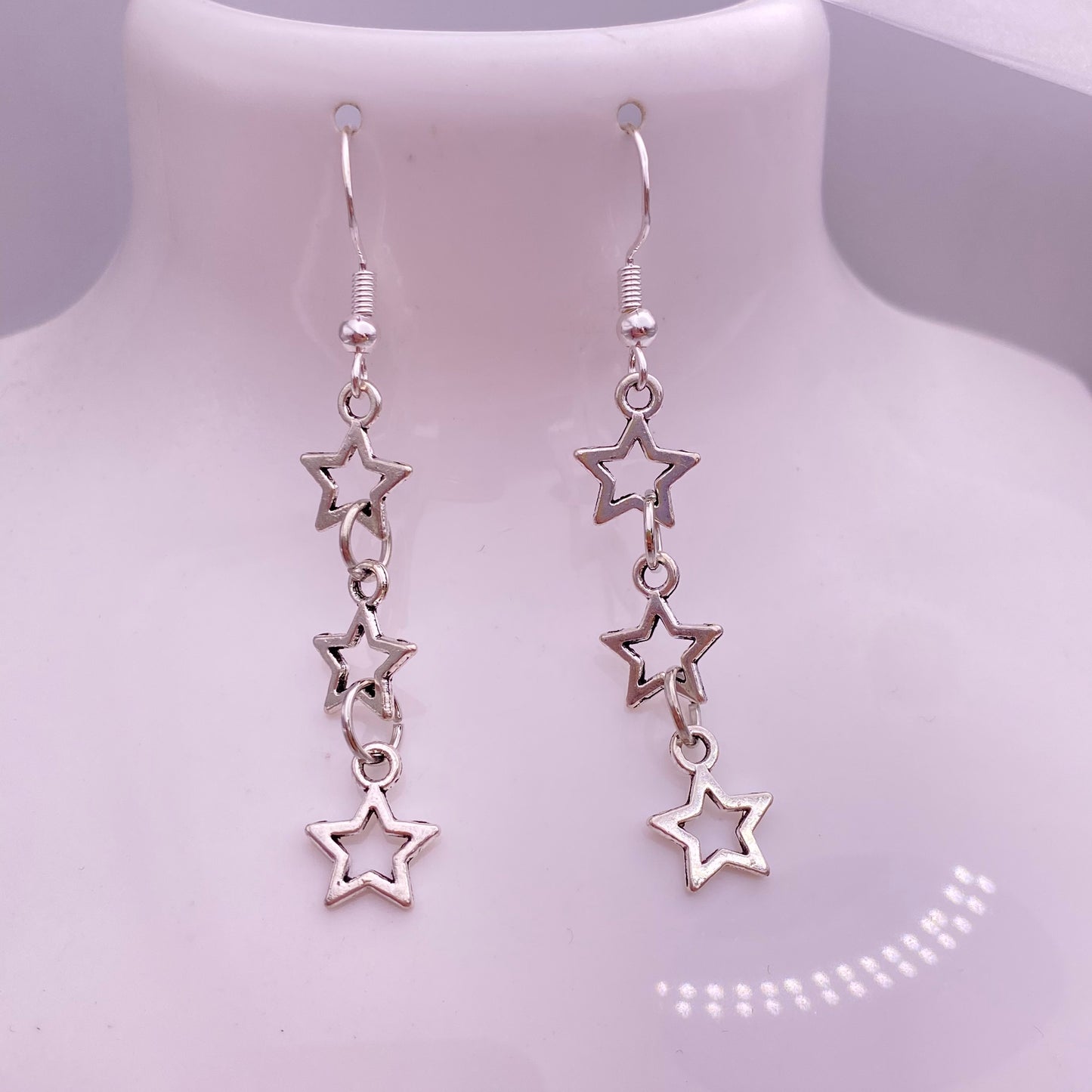 Triple Dangly Star Earrings