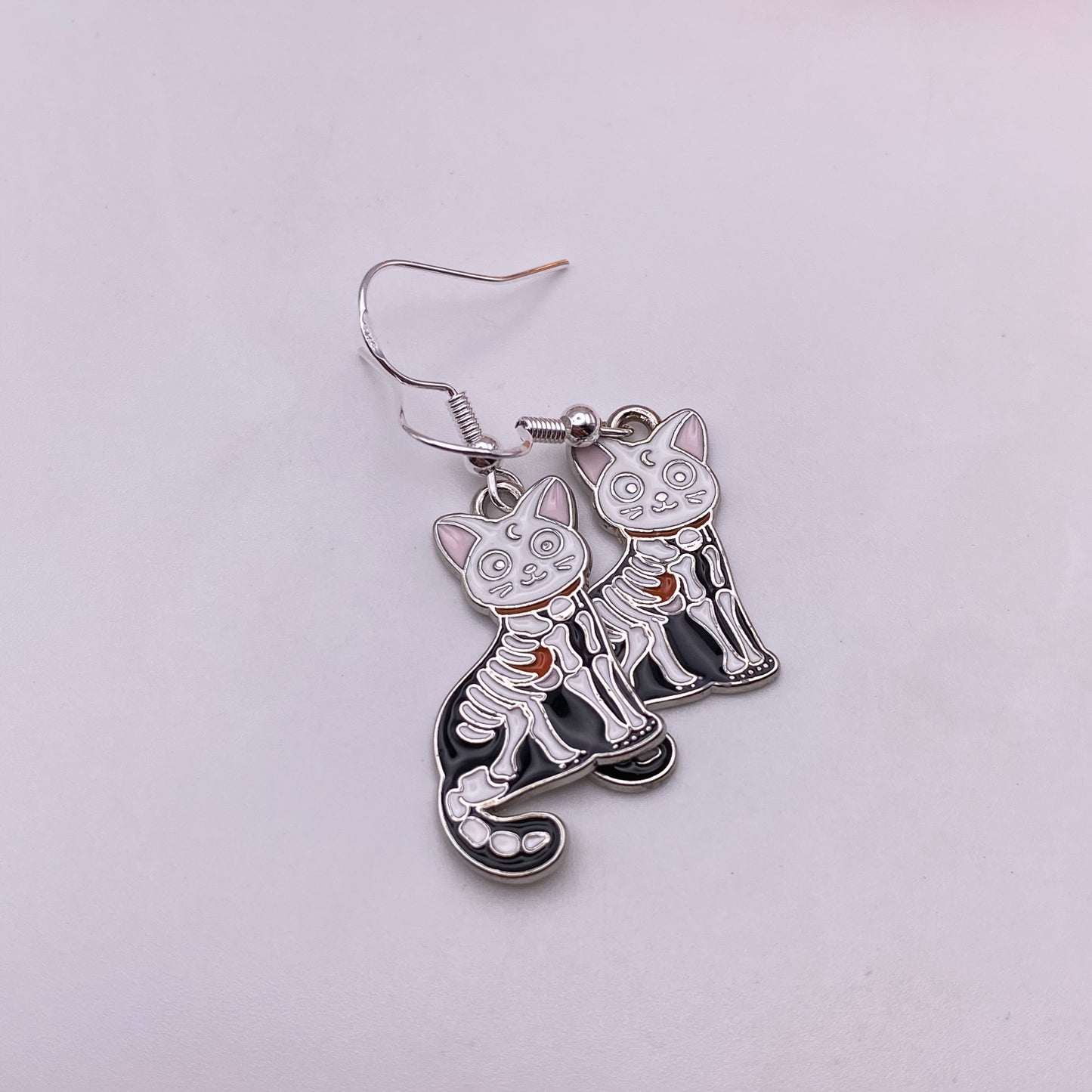 Skeleton Cat Earrings