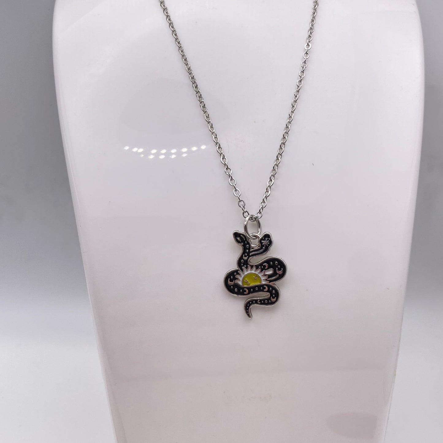 Black Double Snakes Necklace