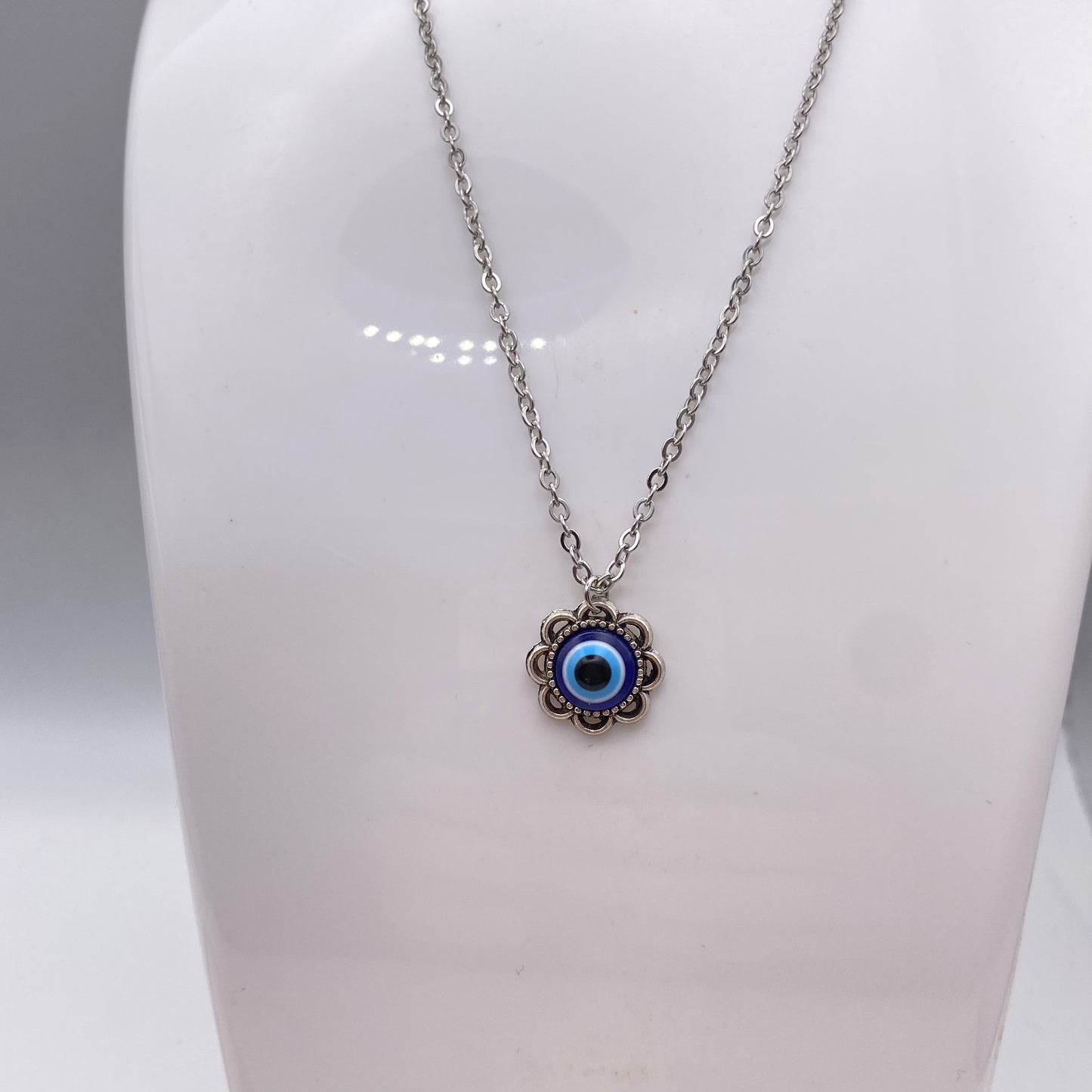 Floral Evil Eye Necklace