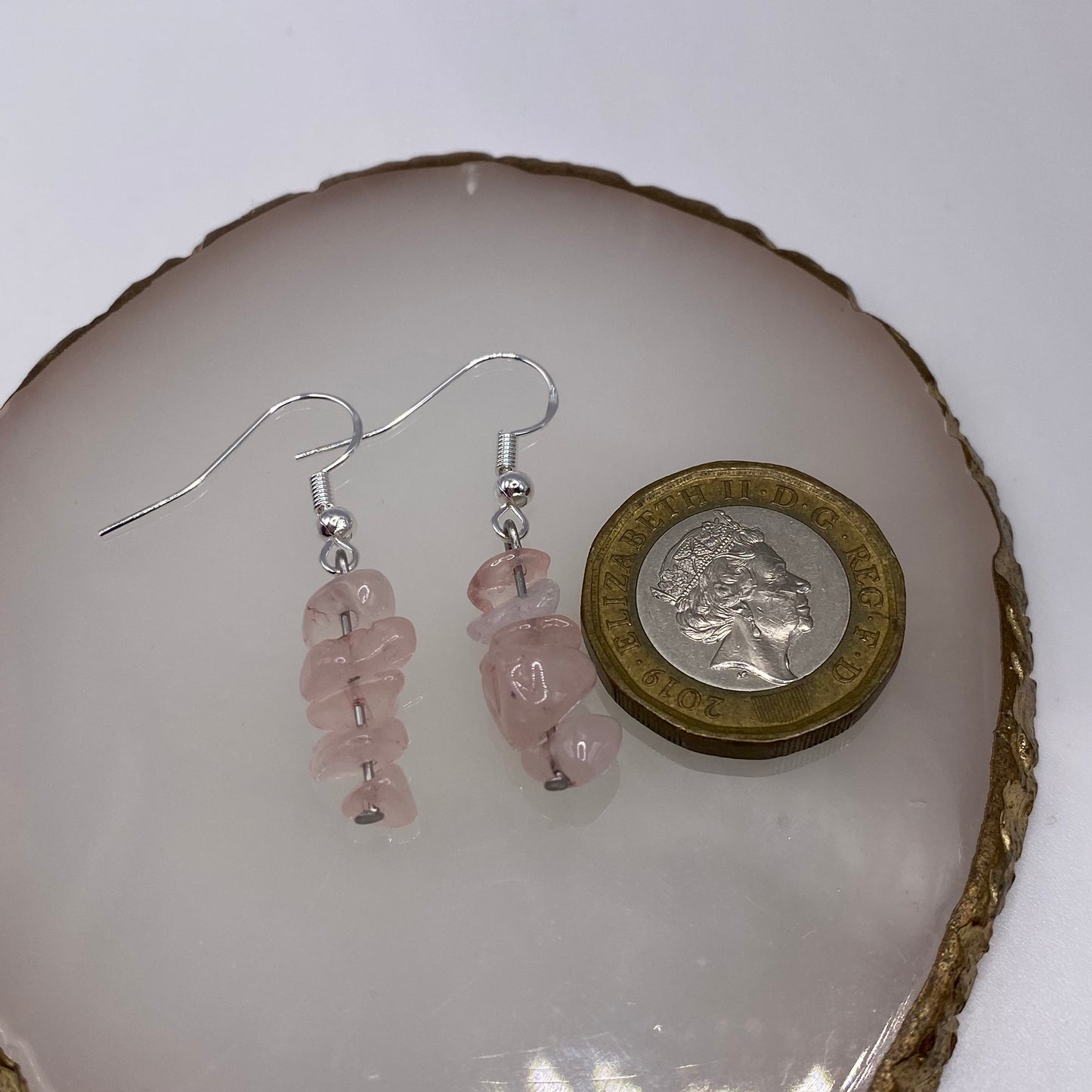 Rose Quartz Crystal Earrings