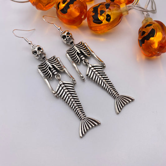 Mermaid Skeleton Earrings