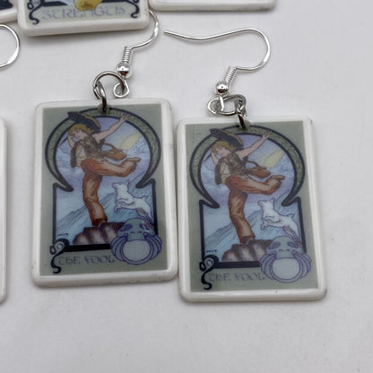 Blue Style Tarot Card Earrings