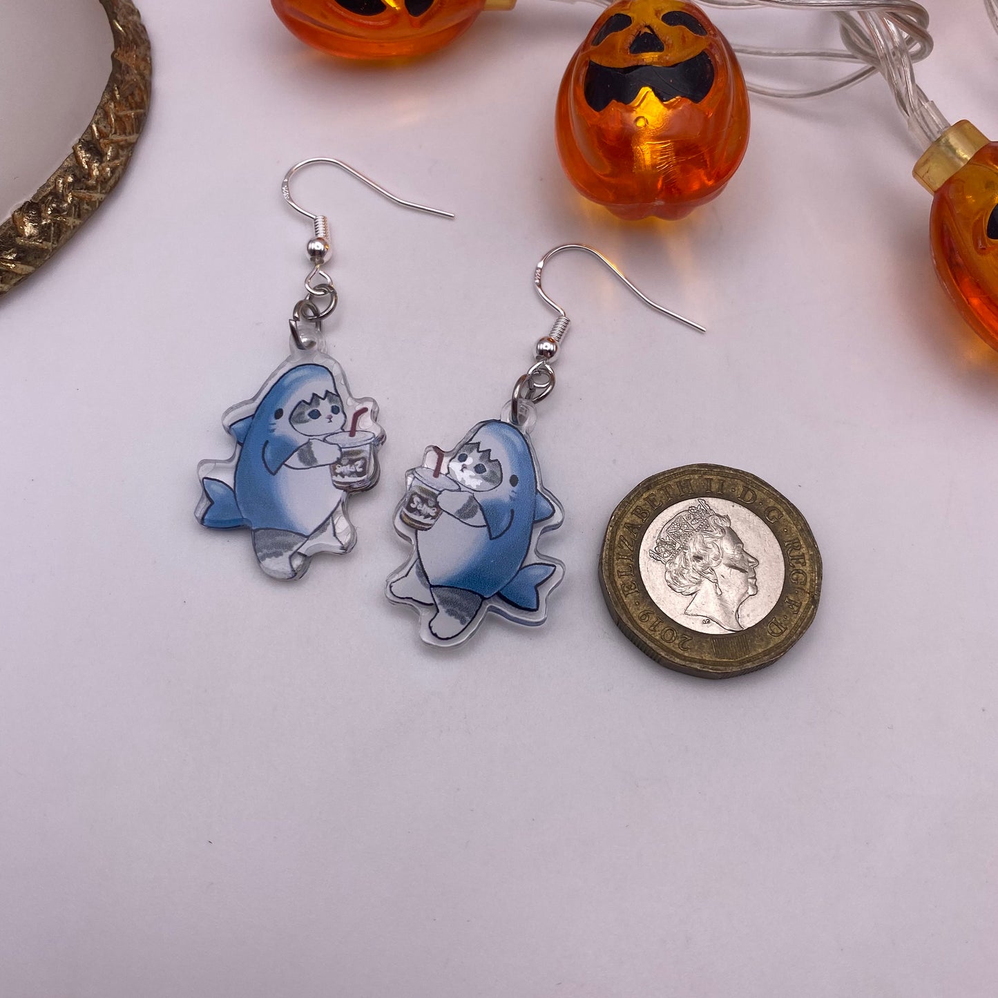 Cat Shark Costume Earrings