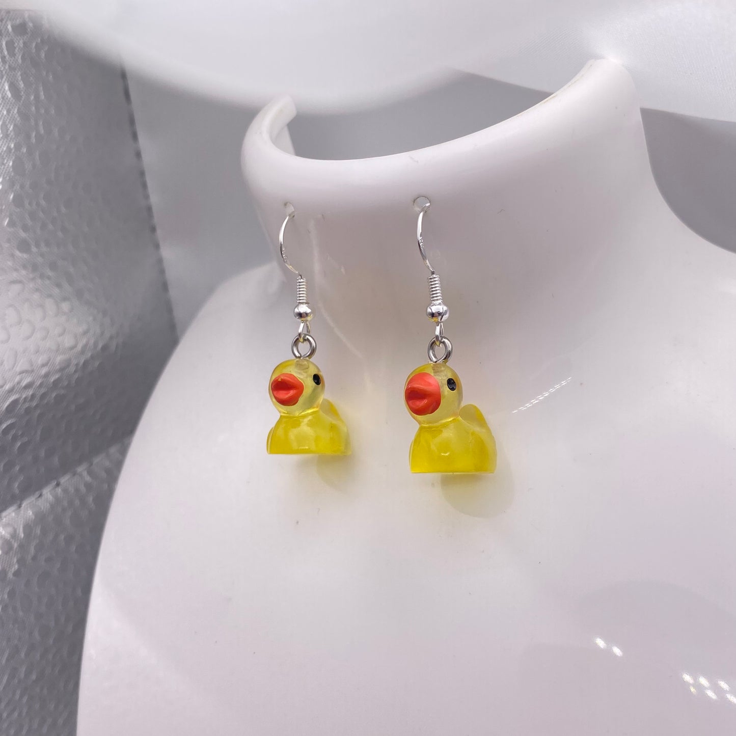 Colourful Clear Duck Earrings