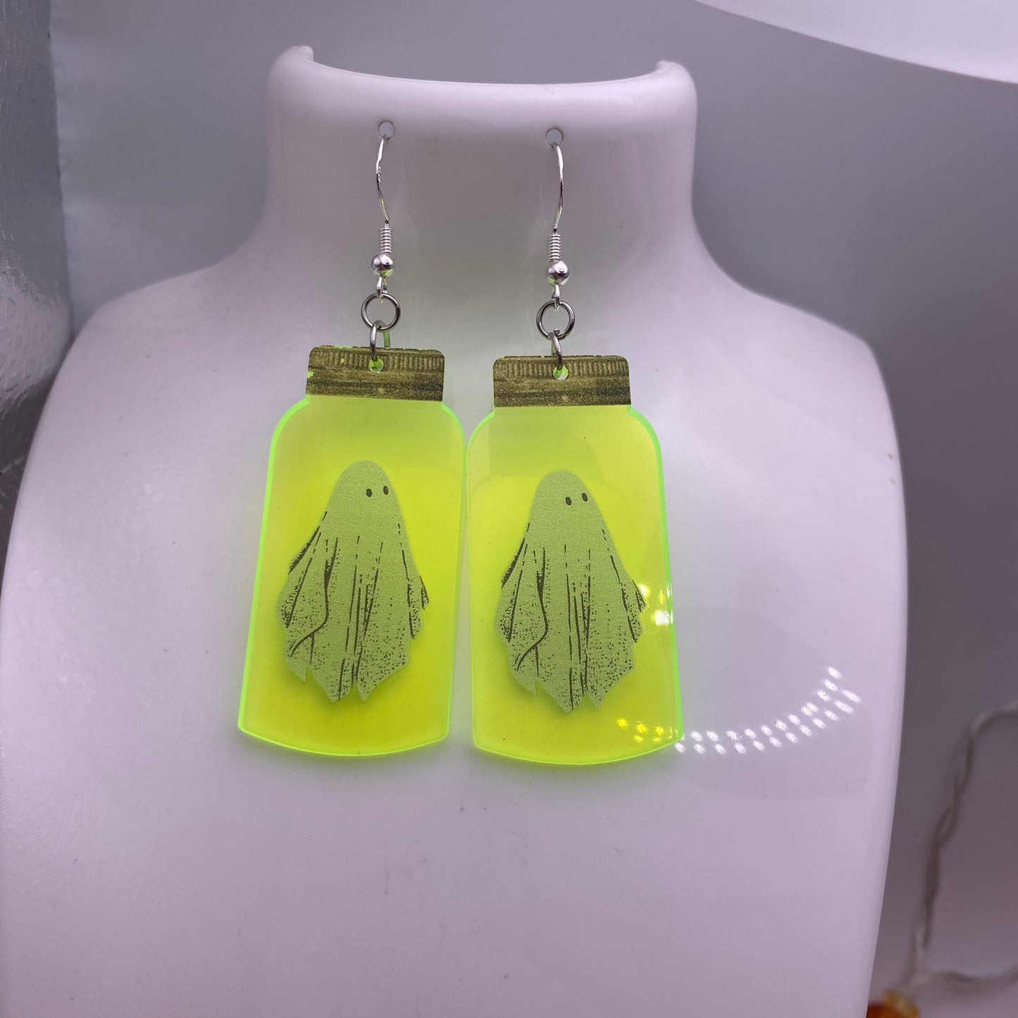 Spooky Jar Neon Earrings