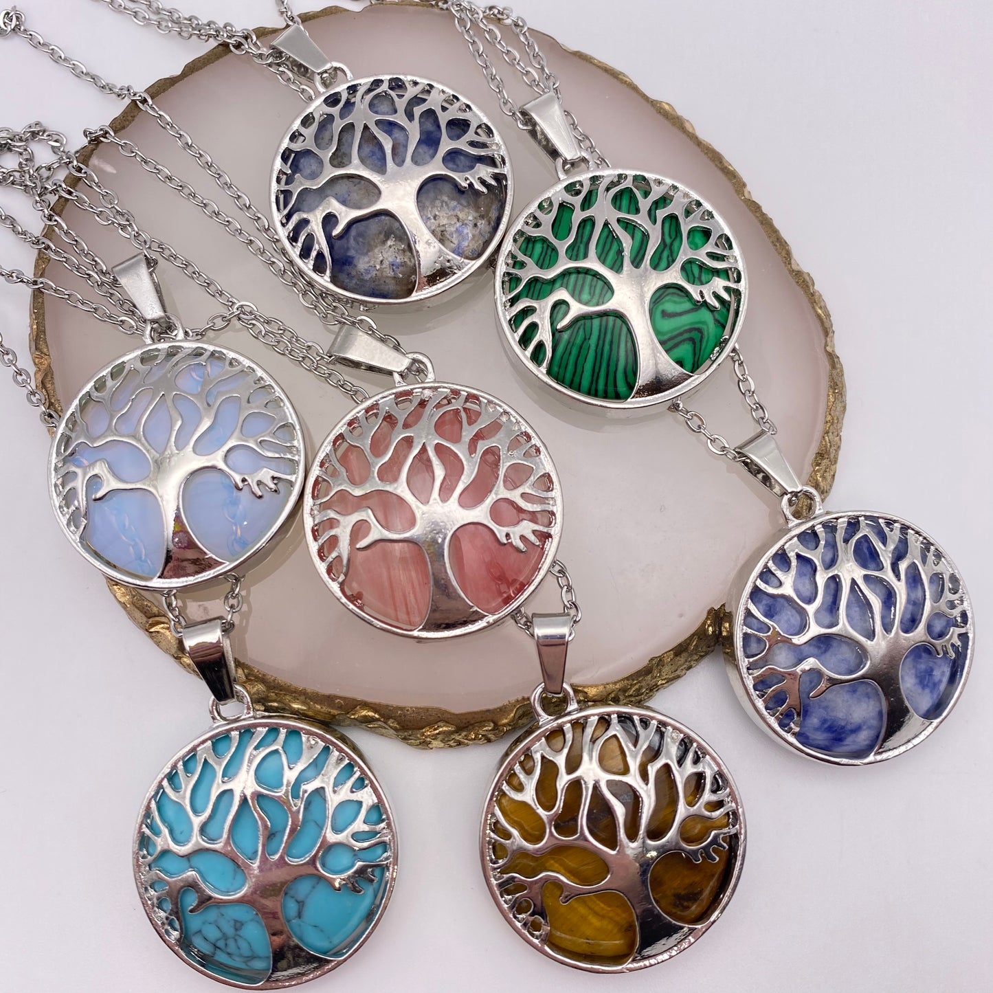 Crystal Tree of Life Necklaces