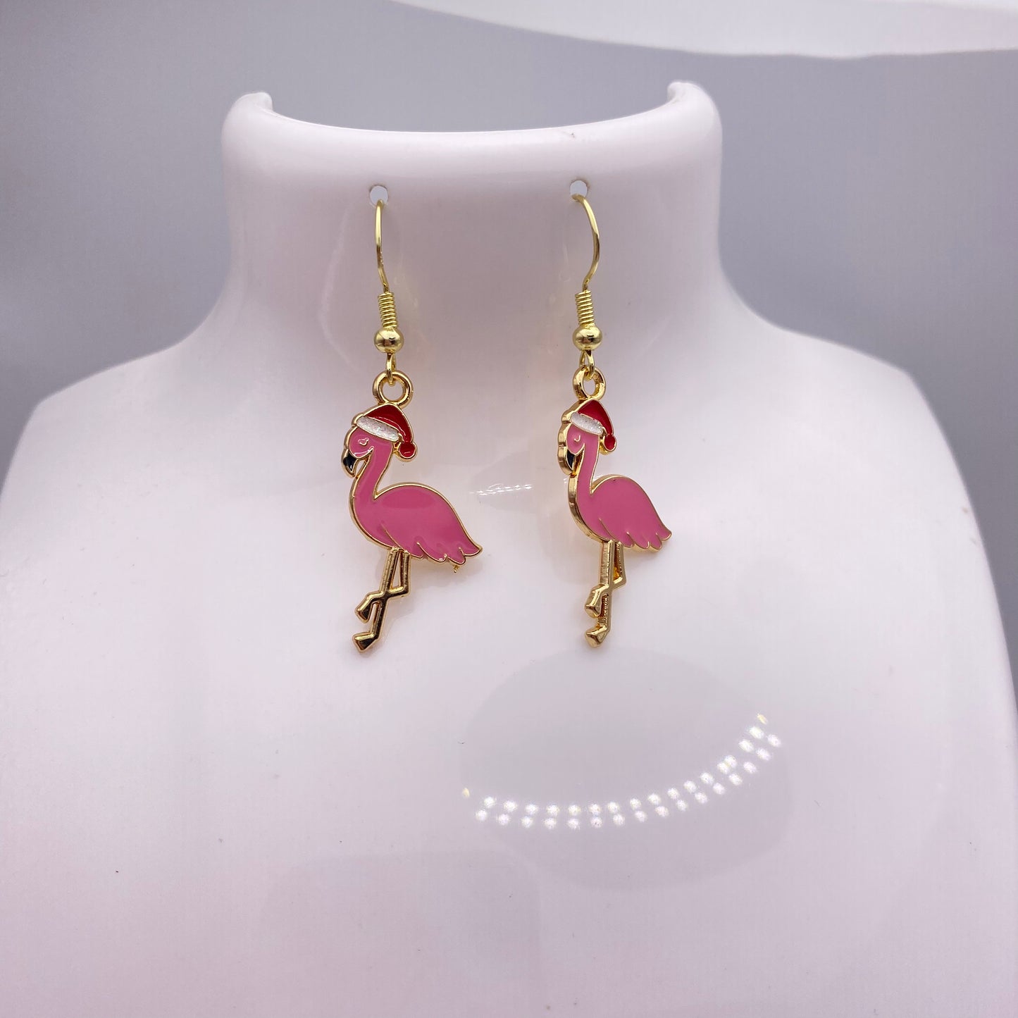 Santa Flamingo Earrings